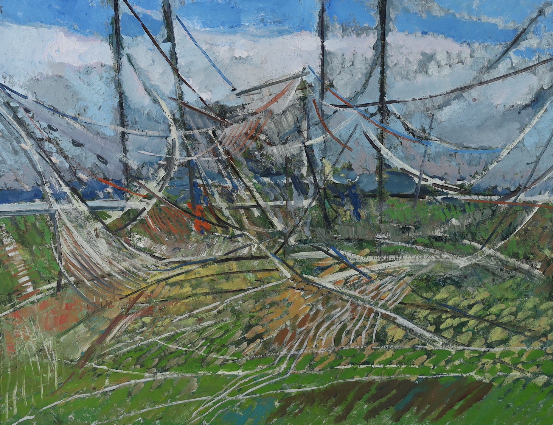 Peter Coker RA (1926-2004), 'Salmon Nets No.7', oil on canvas, 114 x 146cm